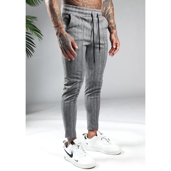 Chino Φόρμα OEM Comfy Γκρί Ριγέ slim fit